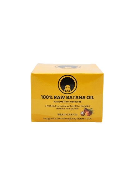 100% Raw Batana Oil packaging, sourced from Honduras
